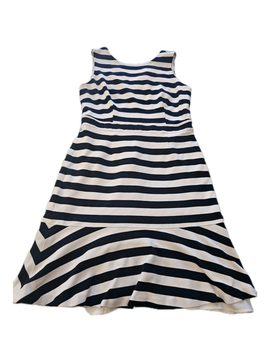 Banana Republic Dresses & Skirts - Banana Republic Dress Size 14 Womans Navy White Striped Ponte Sleeveless Ruffle